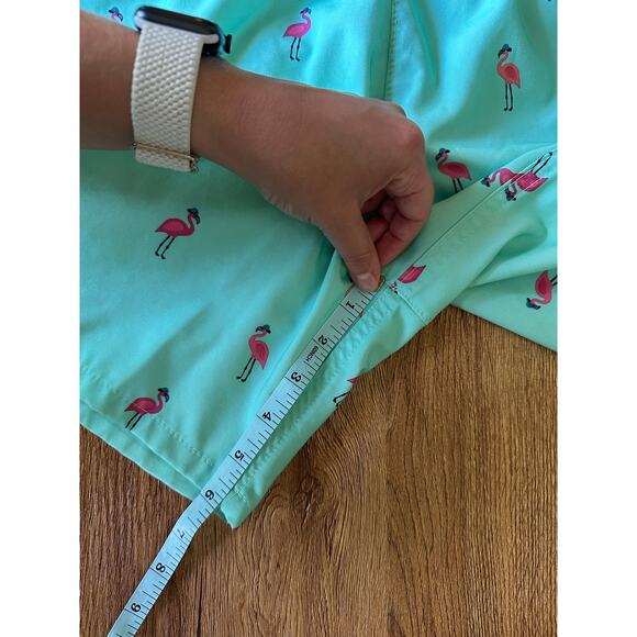 Hollister Men's Teal Blue Flamingo Swim Shorts Size Medium - Picture 5 of 5